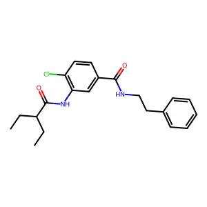 4-chloro-3-[(2-ethylbutanoyl)amino]-N-(2-phenylethyl)benzamide structure