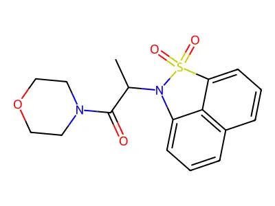 2-[1-methyl-2-(4-morpholinyl)-2-oxoethyl]-2H-naphtho[1,8-cd]isothiazole 1,1-dioxide structure