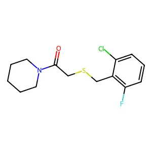 2-[(2-Chloro-6-fluorophenyl)methylsulfanyl]-1-piperidin-1-ylethanone structure