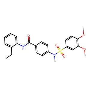 4-[(3,4-dimethoxyphenyl)sulfonyl-methylamino]-N-(2-ethylphenyl)benzamide structure