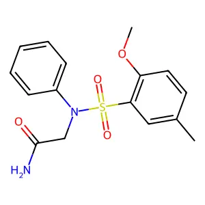 2-(N-(2-methoxy-5-methylphenyl)sulfonylanilino)acetamide structure