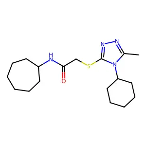 N-cycloheptyl-2-[(4-cyclohexyl-5-methyl-1,2,4-triazol-3-yl)sulfanyl]acetamide structure