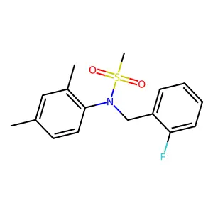 N-(2,4-dimethylphenyl)-N-(2-fluorobenzyl)methanesulfonamide structure