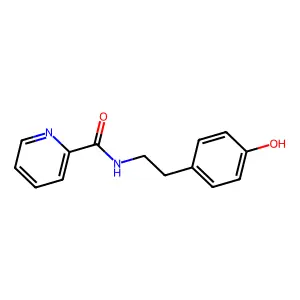 N-[2-(4-hydroxyphenyl)ethyl]pyridine-2-carboxamide structure