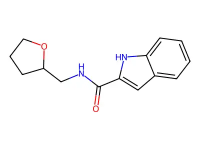 N-(oxolan-2-ylmethyl)-1H-indole-2-carboxamide structure