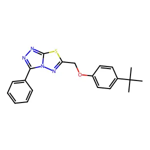 6-[(4-tert-butylphenoxy)methyl]-3-phenyl-[1,2,4]triazolo[3,4-b][1,3,4]thiadiazole structure