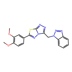 3-(benzotriazol-1-ylmethyl)-6-(3,4-dimethoxyphenyl)-[1,2,4]triazolo[3,4-b][1,3,4]thiadiazole structure