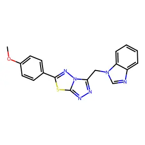 3-(benzimidazol-1-ylmethyl)-6-(4-methoxyphenyl)-[1,2,4]triazolo[3,4-b][1,3,4]thiadiazole structure