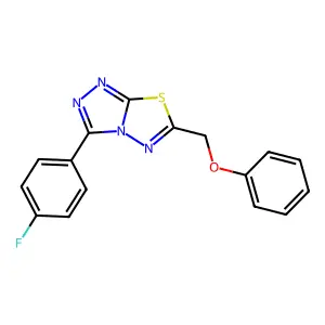 3-(4-Fluorophenyl)-6-(phenoxymethyl)-[1,2,4]triazolo[3,4-b][1,3,4]thiadiazole structure