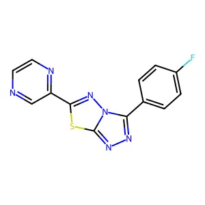 3-(4-Fluorophenyl)-6-pyrazin-2-yl-[1,2,4]triazolo[3,4-b][1,3,4]thiadiazole structure