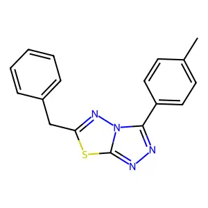 6-Benzyl-3-(4-methylphenyl)-[1,2,4]triazolo[3,4-b][1,3,4]thiadiazole structure