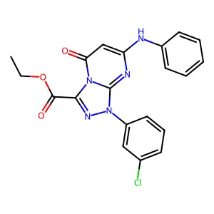 ethyl 7-anilino-1-(3-chlorophenyl)-5-oxo-1,5-dihydro[1,2,4]triazolo[4,3-a]pyrimidine-3-carboxylate structure