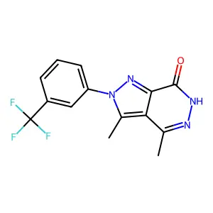 3,4-dimethyl-2-(3-(trifluoromethyl)phenyl)-2H-pyrazolo[3,4-d]pyridazin-7(6H)-one structure
