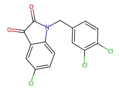 5-chloro-1-(3,4-dichlorobenzyl)-1H-indole-2,3-dione structure