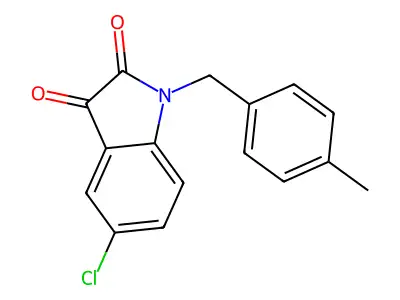 5-chloro-1-(4-methylbenzyl)-1H-indole-2,3-dione structure