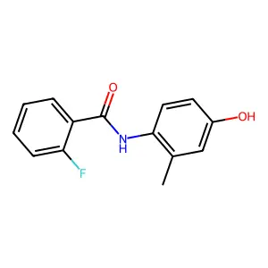 2-fluoro-N-(4-hydroxy-2-methylphenyl)benzamide structure