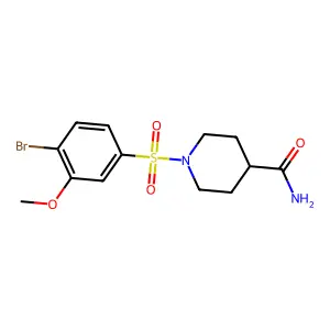 1-(4-Bromo-3-methoxyphenyl)sulfonylpiperidine-4-carboxamide structure