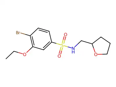 4-bromo-3-ethoxy-N-(oxolan-2-ylmethyl)benzenesulfonamide structure