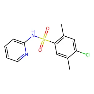 4-chloro-2,5-dimethyl-N-pyridin-2-ylbenzenesulfonamide structure