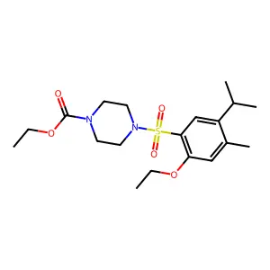 Ethyl 4-[(2-ethoxy-5-isopropyl-4-methylphenyl)sulfonyl]-1-piperazinecarboxylate structure