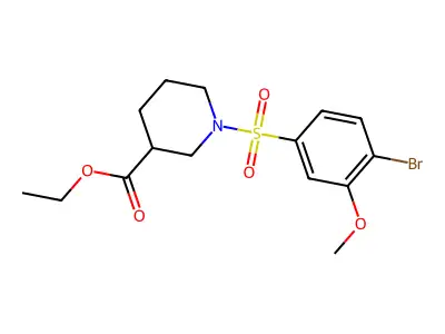 Ethyl 1-[(4-bromo-3-methoxyphenyl)sulfonyl]-3-piperidinecarboxylate structure