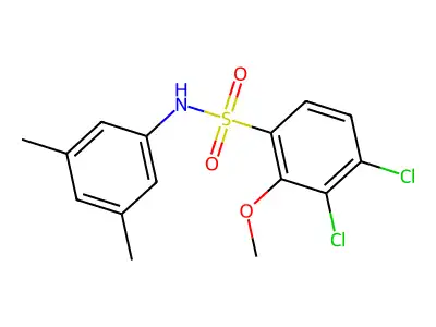 3,4-dichloro-N-(3,5-dimethylphenyl)-2-methoxybenzenesulfonamide structure