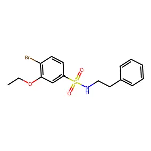 4-bromo-3-ethoxy-N-(2-phenylethyl)benzenesulfonamide structure