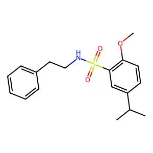 5-isopropyl-2-methoxy-N-(2-phenylethyl)benzenesulfonamide structure