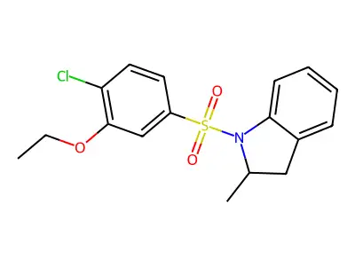 1-Chloro-2-ethoxy-4-[(2-methylindolinyl)sulfonyl]benzene structure