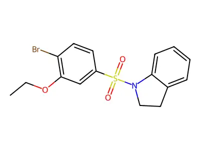 1-Bromo-2-ethoxy-4-(indolinylsulfonyl)benzene structure