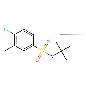 4-fluoro-3-methyl-N-(1,1,3,3-tetramethylbutyl)benzenesulfonamide structure