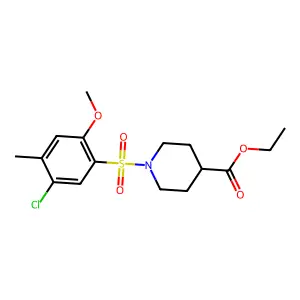 Ethyl 1-[(5-chloro-2-methoxy-4-methylphenyl)sulfonyl]-4-piperidinecarboxylate structure