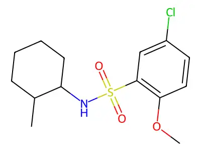 5-chloro-2-methoxy-N-(2-methylcyclohexyl)benzenesulfonamide structure