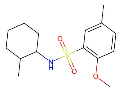 2-methoxy-5-methyl-N-(2-methylcyclohexyl)benzenesulfonamide structure