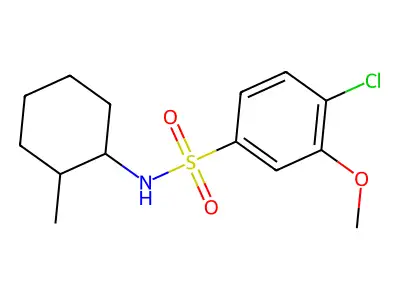 4-chloro-3-methoxy-N-(2-methylcyclohexyl)benzenesulfonamide structure
