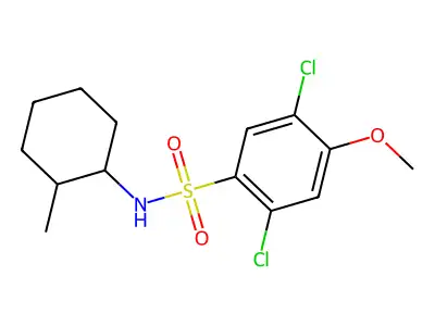 2,5-dichloro-4-methoxy-N-(2-methylcyclohexyl)benzenesulfonamide structure