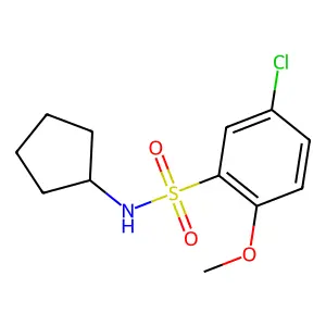 5-chloro-N-cyclopentyl-2-methoxybenzenesulfonamide structure