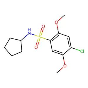4-chloro-N-cyclopentyl-2,5-dimethoxybenzenesulfonamide structure