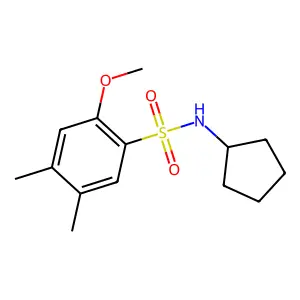 N-cyclopentyl-2-methoxy-4,5-dimethylbenzenesulfonamide structure