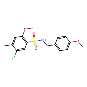 5-chloro-2-methoxy-N-[(4-methoxyphenyl)methyl]-4-methylbenzenesulfonamide structure