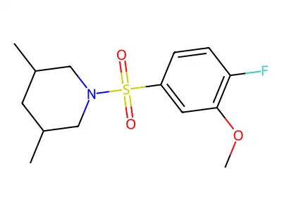 1-((4-Fluoro-3-methoxyphenyl)sulfonyl)-3,5-dimethylpiperidine structure