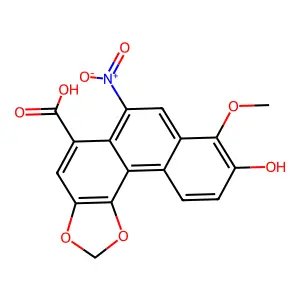 9-羟基-8-甲氧基-6-硝基菲并[3,4-d][1,3]二氧杂环戊烯-5-甲酸 structure