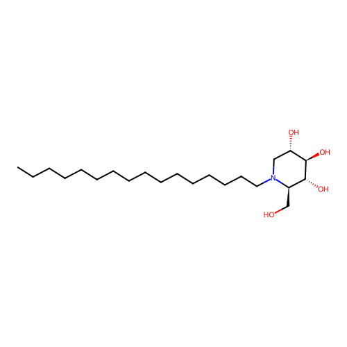 (2R,3R,4R,5S)-1-hexadecyl-2-(hydroxymethyl)piperidine-3,4,5-triol structure