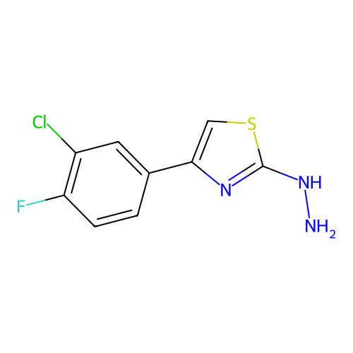 4-(3-Chloro-4-fluorophenyl)-2-hydrazinylthiazole structure