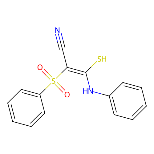 3-Anilino-2-(benzenesulfonyl)-3-sulfanyl-prop-2-enenitrile structure