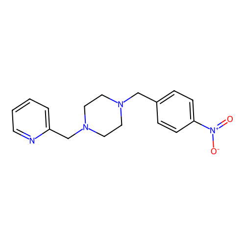 1-(4-Nitrobenzyl)-4-(pyridin-2-ylmethyl)piperazine structure
