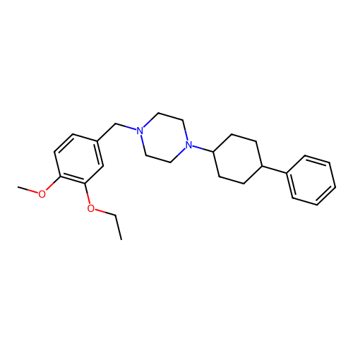 1-[(3-Ethoxy-4-methoxyphenyl)methyl]-4-(4-phenylcyclohexyl)piperazine structure