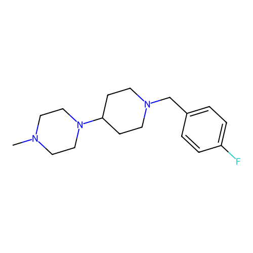 1-[1-(4-Fluorobenzyl)piperidin-4-yl]-4-methylpiperazine structure
