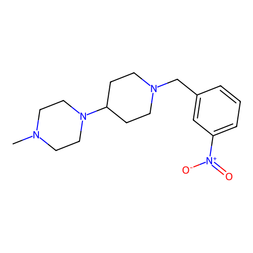 1-Methyl-4-[1-(3-nitrobenzyl)piperidin-4-yl]piperazine structure
