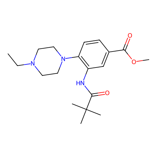 Methyl 3-[(2,2-dimethylpropanoyl)amino]-4-(4-ethyl-1-piperazinyl)benzoate structure